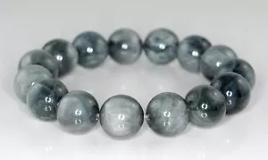14 mm CRISOBERILO OJO DE GATO GRADO PIEDRA PRECIOSA AA GRIS PELTRE CUENTAS SUELTAS REDONDAS 8 pulgadas - Imagen 1 de 4