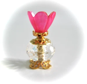 Casa de muñecas casa de muñecas miniatura LÁMPARA DE MESA ELÉCTRICA CRISTALINA ROSA TULIPÁN - Imagen 1 de 2