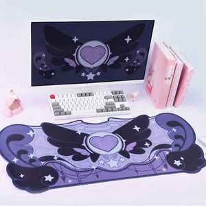 GeekShare Large Gaming Mouse Pad Non-Slip Rubber Back Star Wings Dark Purple - Picture 1 of 12