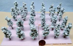 Z -HAND CRAFTED TREEZ- WINTER EVERGREENS-Correct Sized for Z Scale -(24) Pack  - Picture 1 of 7