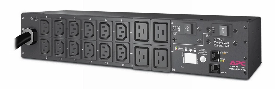 APC AP7811B Metered NetShelter Rack PDU 2U 5.0kW 208V 30A (12) C13 (4) C19 - Image 1 of 1