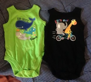 Baby Bodysuites Green & Black 3-6 Months - Picture 1 of 1