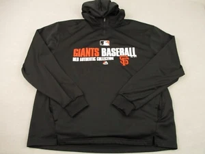 San Francisco Giants Hoodie Men Large Black Solid Majestic MLB Baseball Pullover - Picture 1 of 10