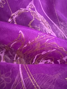 ITALIAN 100% SILK Jacquard Organza~100% Silk, Dressmaking ~54” Wide~ UK910 - Imagen 1 de 10