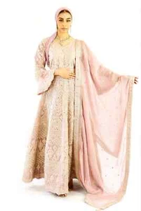 Readymade dress Wedding Nikkah Gown Indian Pakistani Asian pink Maxi 3pc outfit - Picture 1 of 4