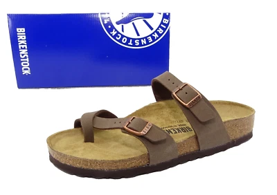 Birkenstock MAYARI Zehentrenner Sandalen Pantoletten Schuhe MOCCA Schmale W. 38 - Bild 1 von 4