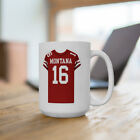 Joe Montana 49ers HOF Jersey GOAT Coffee Ceramic Mug 15oz