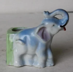 Elephant Trunk Up Good Luck Figurine Ceramic Porcelain Hand Painted Made Japan - - Picture 1 of 1