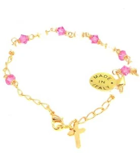 Pulsera de perlas chapada en oro de 18 quilates hecha en Italia - Imagen 1 de 3