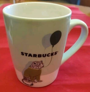 Starbucks Happy Birthday Celebration Balloons Leopard Coffee Tea Mug Cup 10 oz - Picture 1 of 7
