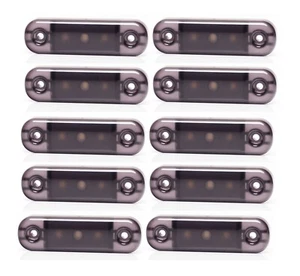10x 24V LED Begrenzungsleuchten Weiß Geräuchert Glass für Volvo Scania MAN DAF - Bild 1 von 12