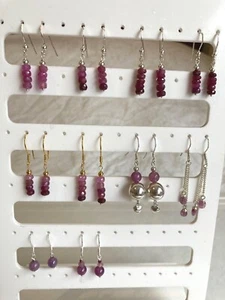 Pink Sapphire, Taurus & Sept Birthstone, Earrings on 925 Silver or Vermeil Wires - Picture 1 of 45