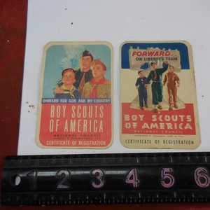 TWO BOY SCOUTS OF AMERICA Certificate of Registration Cards - Picture 1 of 10