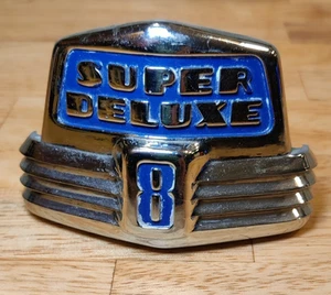 1947 1948 Ford SUPER DELUXE 8 Hood Emblem Ornament BLUE *Good Condition* - Picture 1 of 5
