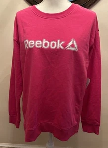 Pink SZ M Reebok Crewneck with Side Zippers With Tags - Picture 1 of 9