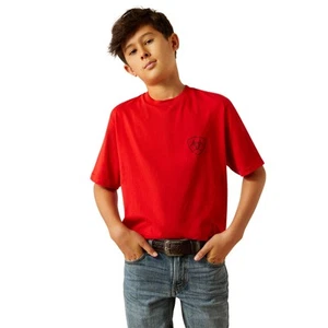 Ariat Youth Boys Etched Buffalo LOF Flag Red T-Shirt 10059050 - Picture 1 of 18