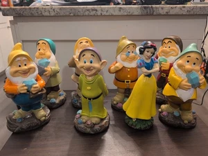 2025 Disney Glitter Garden Snow White & The 7 Dwarfs Figurines Rare FULL SET! - Picture 1 of 19