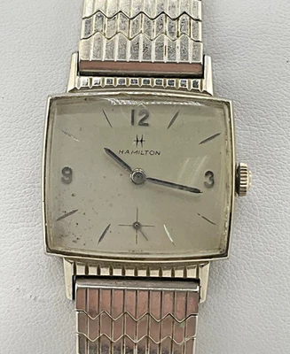 Reloj Hamilton 686 vintage para hombre lleno de oro blanco  Foto 1 de 4