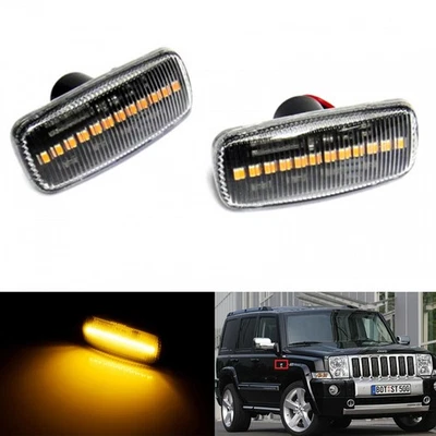 Clear Lens Amber LED Side Marker Lights For Jeep Grand Cherokee/Patriot/Compass - Image 1 of 4