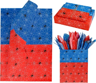 30 Piezas Papeles de Envolver Regalo Dibujos Animados, Azul Rojo Anime Embalaje Papel de Pañuelo Plegable Foto 1 de 4