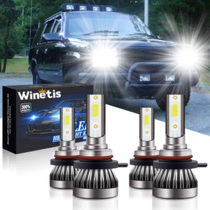 For 94-98 GMC C10 Sierra Yukon Combo LED Headlight Hi-Lo Beam Bulbs White 4PC - Bild 1 von 9
