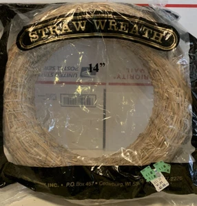 Vintage Straw Wreath Form Natural 14 Inch Hawk Inc. - Picture 1 of 3