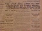 TITRE DE JOURNAL VINTAGE ~ NEW YORK WALL STREET BANK NY BOURSIER KRACH 1929