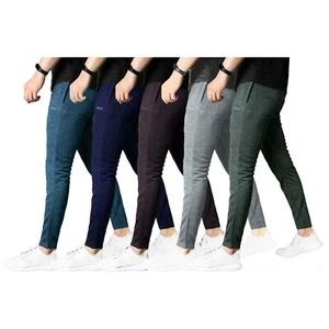 Mens Gym Slim Fit Trousers Tracksuit Bottoms Skinny Joggers Sweat Zip Pockets - Picture 1 of 24