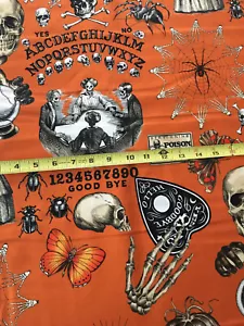 Alexander Henry Seance Gothic Macabre Ouija Skeleton Halloween Fabric 2.88 YDS - Picture 1 of 6