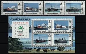 Islas Salomón 1988 - Mi-Nr. 683-686 y bloque 25 ** - MNH - barcos / barcos - Imagen 1 de 1