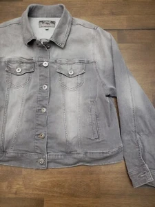 Torrid Soft Denim Trucker Jean Jacket Sz 1 Gray Stretch - Picture 1 of 15
