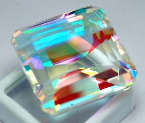 91.15 Ct Natural Rainbow Color Mystic Quartz Certified Square Cut Loose Gemstone