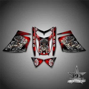 SKI-DOO REV MXZ SNOWMOBILE SLED WRAP GRAPHICS DECAL 03-07 COWBOY OUTLAW RED - Picture 1 of 1