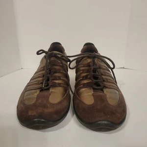 Ecco Suede Shock Point Soles Sneakers Brown Bronze - Picture 1 of 10