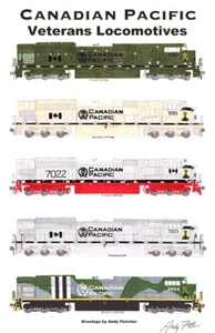 Póster de locomotoras Canadian Pacific Veterans 11""x17"" firmado por Andy Fletcher - Imagen 1 de 1
