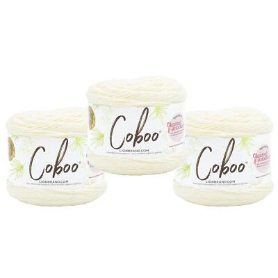(3 Pack) Lion Brand Yarn 835-099W Coboo Yarn, Vanilla Blossom - Image 1 of 4