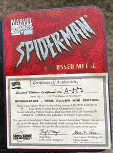 Spider-Man 5 geprägte Metall Sammlerkarten -COA- A-552 - Bild 1 von 5