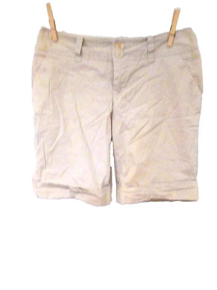 Shorts Mossimo Feminino Tamanho 4 Bege Algodão Chinos Bolsos Algemados Cintura Média Elástica - Imagem 1 de 1