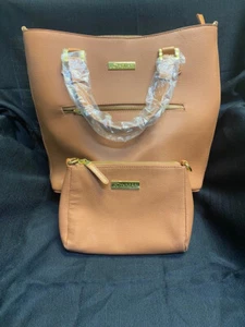 JOY & IMAN Alexandria  Leather Tote and Crossbody, Cognac - Picture 1 of 2