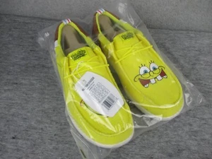 HEY DUDE WALLY Men's 11 Funk SpongeBob Loafers Brown/Yellow Shoes New In Box! ✅ - Picture 1 of 16