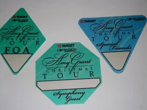 AMY GRANT 1997 CHRISTMAS TOUR 3 Backstage ticket Passes pass Christian pop USA - Picture 1 of 6
