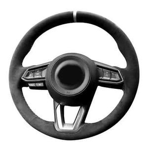 Cubierta de volante Alcantara puntada a mano para Mazda 3 Axela CX-3 CX-5 CX-9 2016 - Imagen 1 de 11