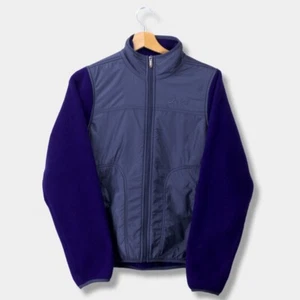 Vintage Asics Fleece Jacket Full Zip Purple Grey Logo Womens S Small 90's - Picture 1 of 5