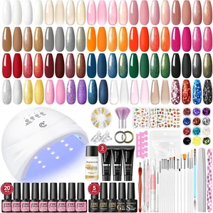 Set Di Smalti in Gel Con Lampada, Kit Di Base per Unghie in 23 Colori, Smalto Ge - Foto 1 di 12