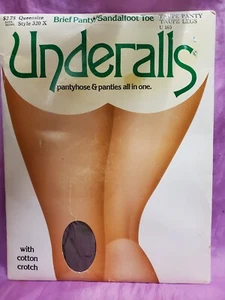 Underalls Pantyhose Panty Taupe Queen Size Sandal Toe Style 320 X NEW Nos - Bild 1 von 8