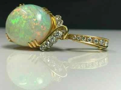 2.50Ct Oval Cut Fire Opal Dangling Pendant 14K Yellow Gold Finish 18" Free Chain - Image 1 of 2