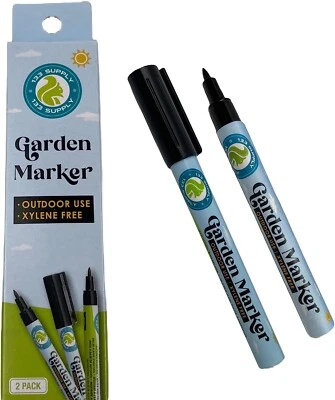 2 PK Garden Marker Pen Black UV Fade Resistant Permanent Marker for Plant Labels - Image 1 of 4