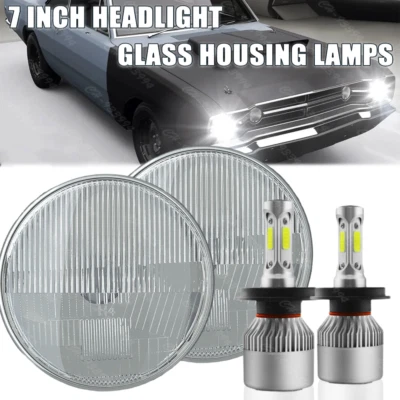 Par de faros LED redondos de 7 pulgadas carcasa alta/baja para Dodge Dart 1964-1976 D100 Foto 1 de 4