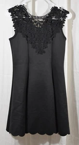 Zunie Girls' Sleeveless Floral Crochet Black Size 14 - Picture 1 of 3