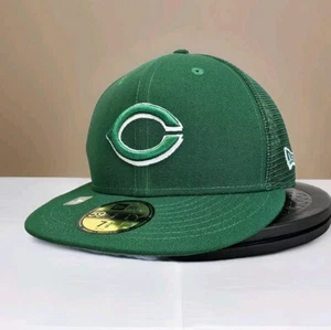 New Era Cincinnati Reds 59FIFTY St. Patrick's Day Fitted Hat 7 3/8 Green Mesh - Picture 1 of 7